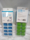 Qty 2, 2 pack Silicon ice cube trays