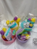 Qty 4, Easter basket starter kits; basket 10 large eggs, 8 small eggs, grass