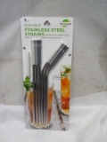 Biosmart 7 Count Stainless Steel Reusable Straws & Brush.