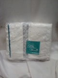 The Pioneer Woman Sculpted Velour Striped Teal Hand Towels. Qty 4.