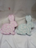 Qty 2 Easter Bunny Decor