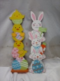 Qty 2 Easter Bunny and Duck Decor