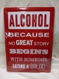 Qty 1 Alcohol Metal Sign
