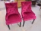 2 Matching Red Velvet Upholstered Side Chairs