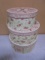 3pc Group of Like New Round Decorative Storage Boxes