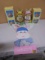 Welcome Easter Bunny Wall Décor/Mr. & Mrs Easter Bunny & 4 Lighted Easter Houses in Boxes