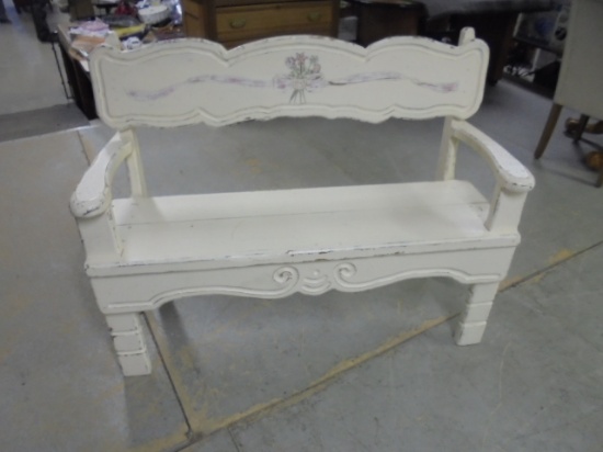 Beautiful Solid Wood Distressed Painted Bench