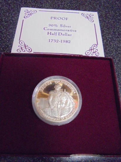 1982 Silver Proof Commemorative George Washington Half Dollar