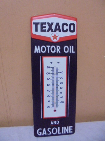 Texaco Motor Oil and Gasoline Metal Thermometer