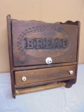 Wooden Wall Bread Box w/ Drawer & Paper Towel Holder