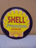Round Metal Shell Premium Gasoline Sign