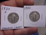 1930 S & 1930 Silver Standing Liberty Quarters