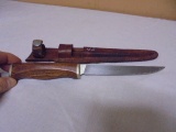Sharp DF60 Wood Handled Filet Knife w/ Leather Sheath