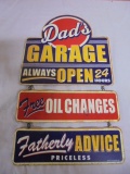 Metal Dad's Garage 3 Section Sign