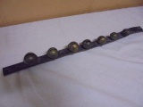 Vintage Set of Brass Sleigh Bells on Leather Strap