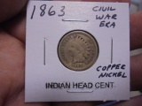 1863 Copper Nickel Indian Head Cents