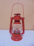 Red Metal & Glass Barn Lantern