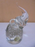 Vintage Price Art Glass Elephant Paperweight