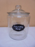 Glass Laundry Soap Jar w/ Lid