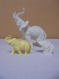 3pc Group of Elephant Figurines