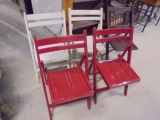 Group of 5 Vintage Wooden Folding Chairs