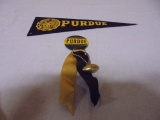 Vintage Purdue Felt Penant & Football Mini Pin/Ribbon & Football