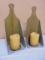Galvinized Metal & Wood Wall Candle Holders w/ LED Flameless Candles
