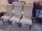 Set of 6 Tan Microfiber Upholstered Dining Chairs
