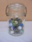 Vintage Pint Glass Jar w/ Marbles
