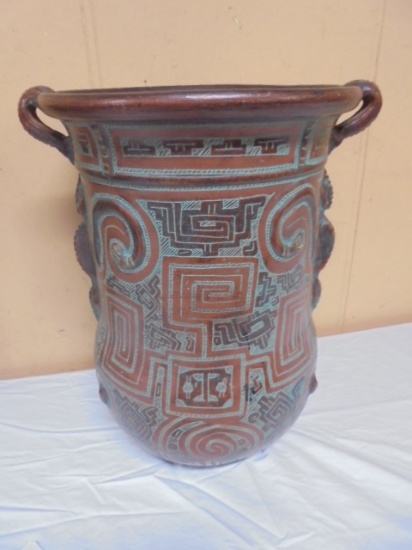 Beautiful Marivaldo Hand Carved Pottery Vase