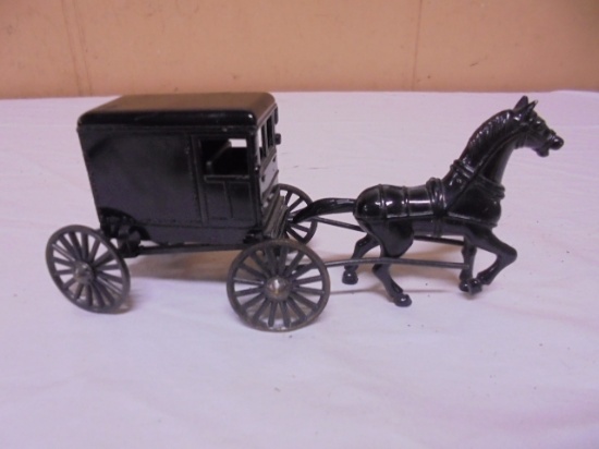 Metal Amish Buggy & Horse