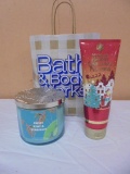 Bath & Body Works Sweet Kiwi & Star Fruit Candle & Body Lotion