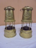 Matching Pair of Sir Humphrey Davey Hanging Oil Lamps
