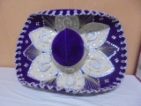 Pigalle Blue Velvet Vintage Mexican Mariachi Sombrero
