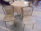 Vintage MCM Drop Leaf Formica Table w/ 4 Matching Chairs
