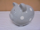 Gray Polka Dot Piggy Bank