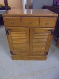Ethan Allen Solid Wood Cabinet w/ Drawer & Double Doors