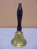 Vintage Brass & Wood Handled School Teachers Bell
