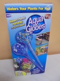 2 Pack of Hand Blown Glass Aqua Globes