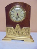 Vintage Sessions Wooden & Metal Electric Mantel Clock
