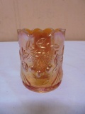 Marigold Carnival Glass St. Claire Toothpick Holder
