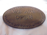 Cast Iron Open & Closed Signed