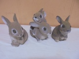 3pc Group of Rabbit Garden Figurine