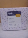 Style Selections 4pc King Size Brushed Flannel Sheet Set