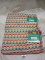 Pioneer Woman Bath Towels. Dotted Stripe Teal & Pink. Qty 2