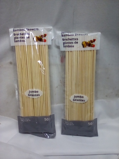 Culinary Elements Jumbo Bamboo Skewers. Qty 2- 50 Count Packs.