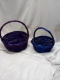 QTY 2 Easter Baskets, blue and purple