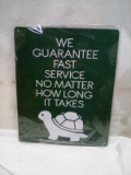 Metal Service Turtle Sign.