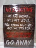Qty 1 No Soliciting Metal Sign