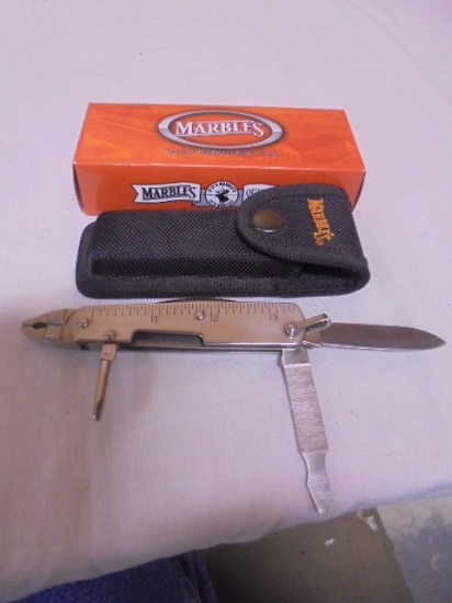 Marbles Quality Knives Safety Plies Multi-Tool Knife w/ Sheaf